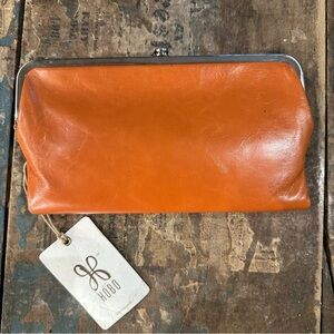 HOBO Amber Burnt Orange Leather Clutch